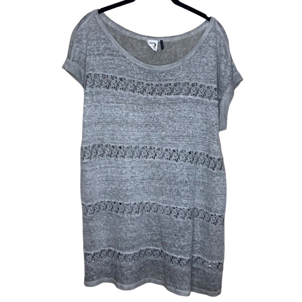 Anthropologie Akemi + Kim Knit Grey T-Shirt Dress Women's Size Medium